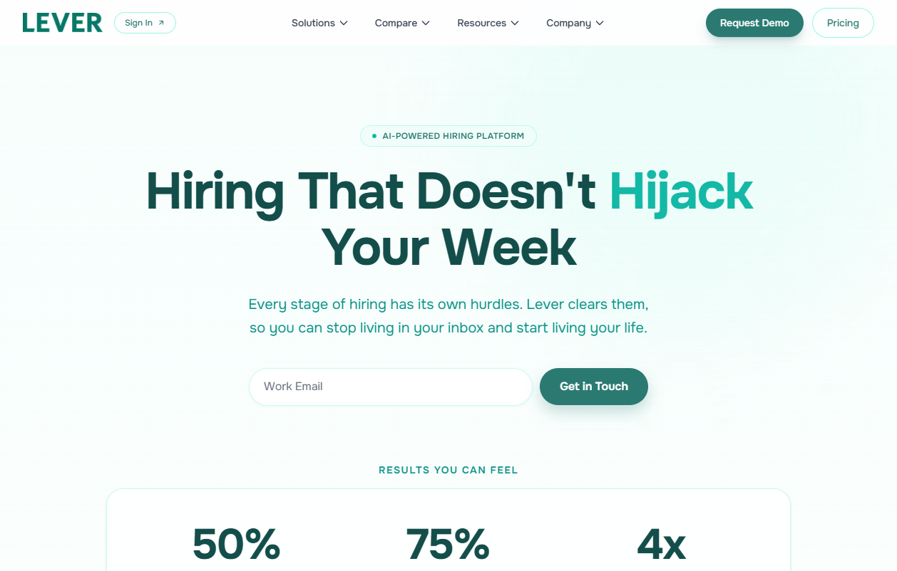 Lever (Employ) homepage
