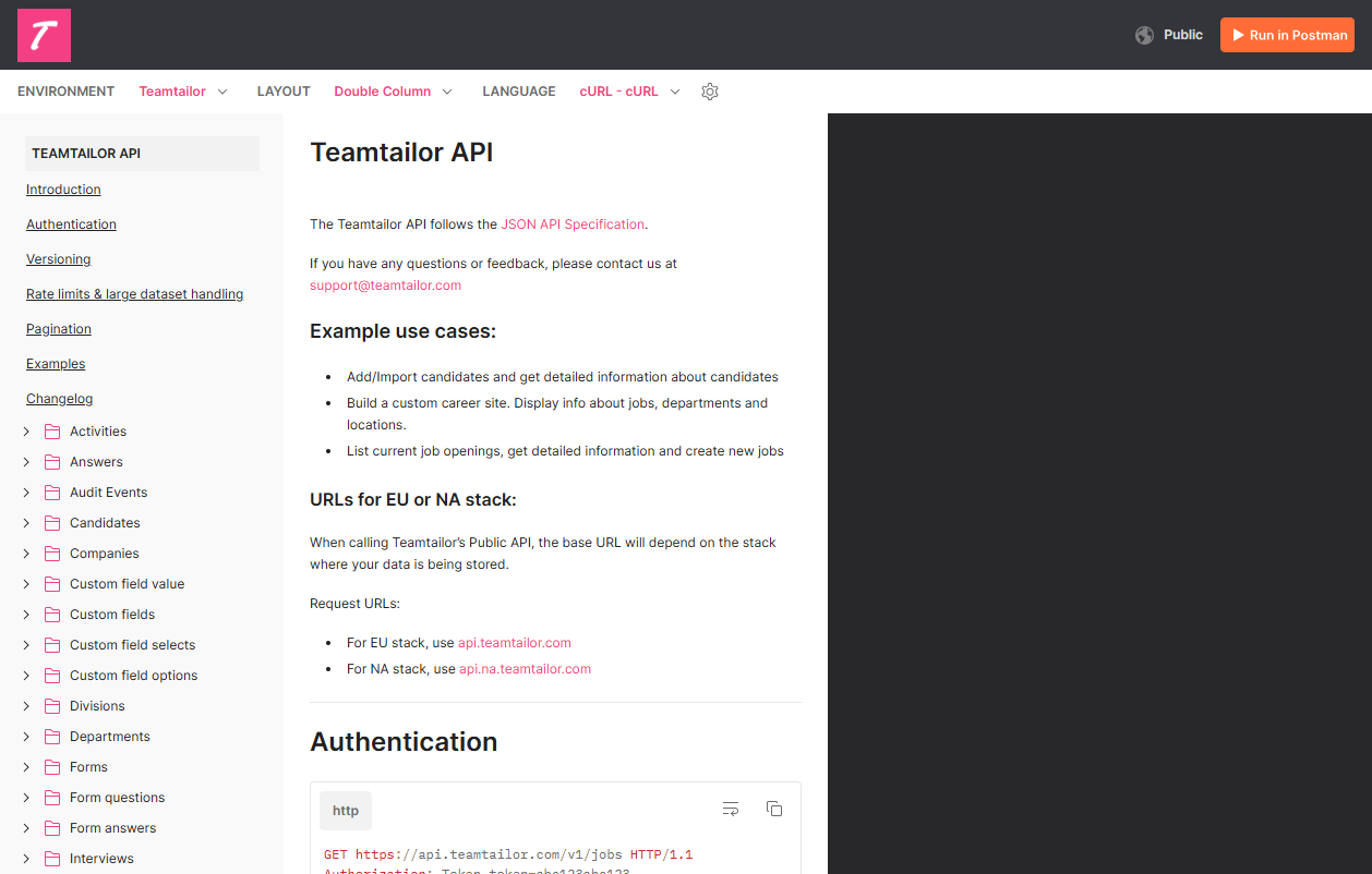 Startseite von Teamtailor
