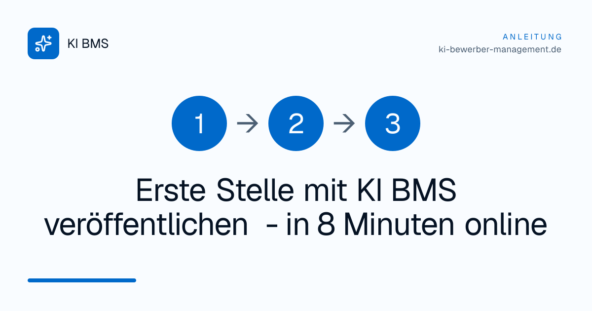Erste Stelle mit KI BMS veröffentlichen - in 8 Minuten online