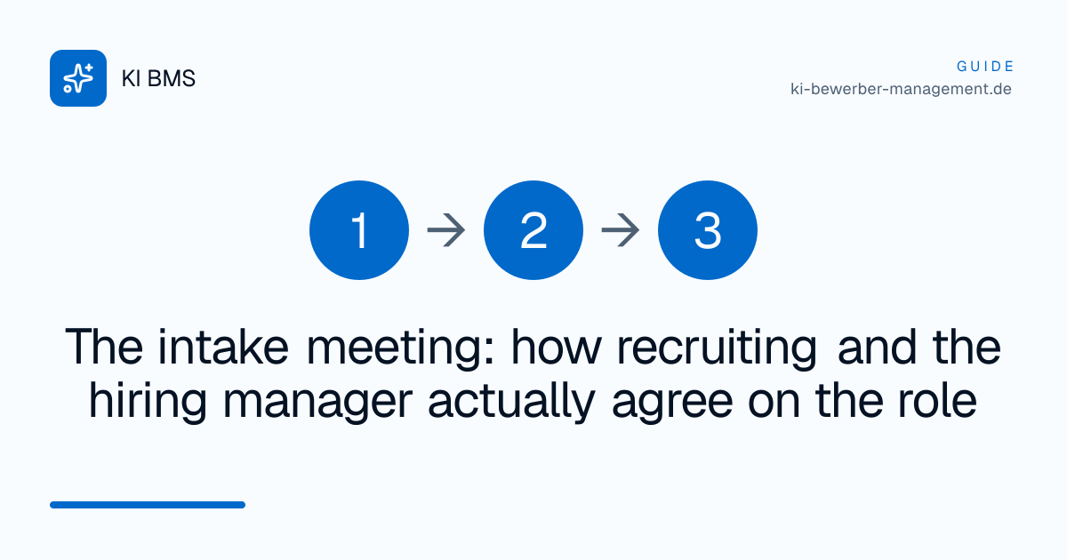 The intake meeting: how recruiting and the hiring manager actually agree on the role